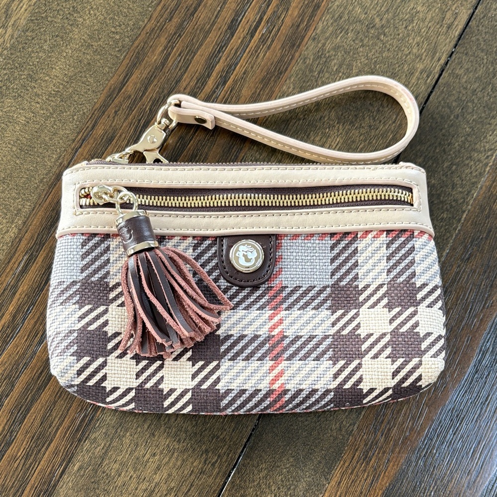 Spartina 449 Checkered Wristlet with Tassel